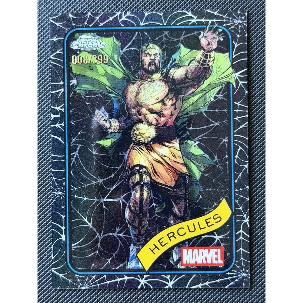 2025 Topps Chrome Marvel Hercules Spider Web Refractor 008/399 #163
